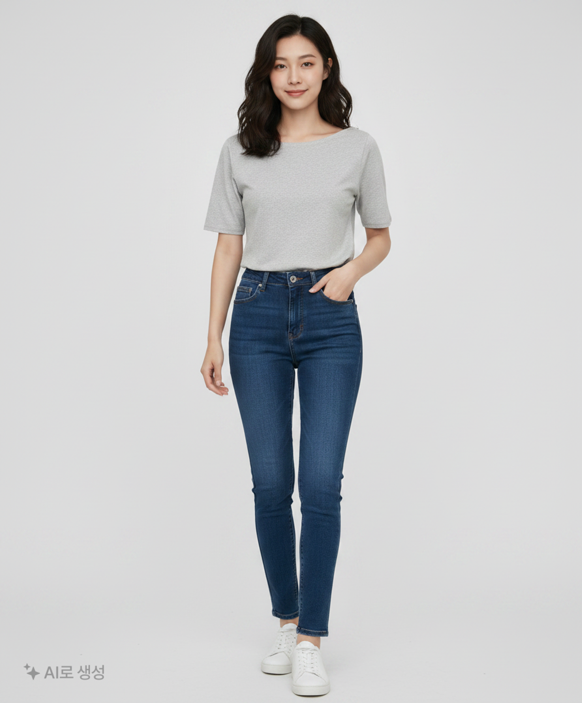 비뮤즈맨션(BEMUSE MANSION) Boat neck ribbed top - Melange gray 34