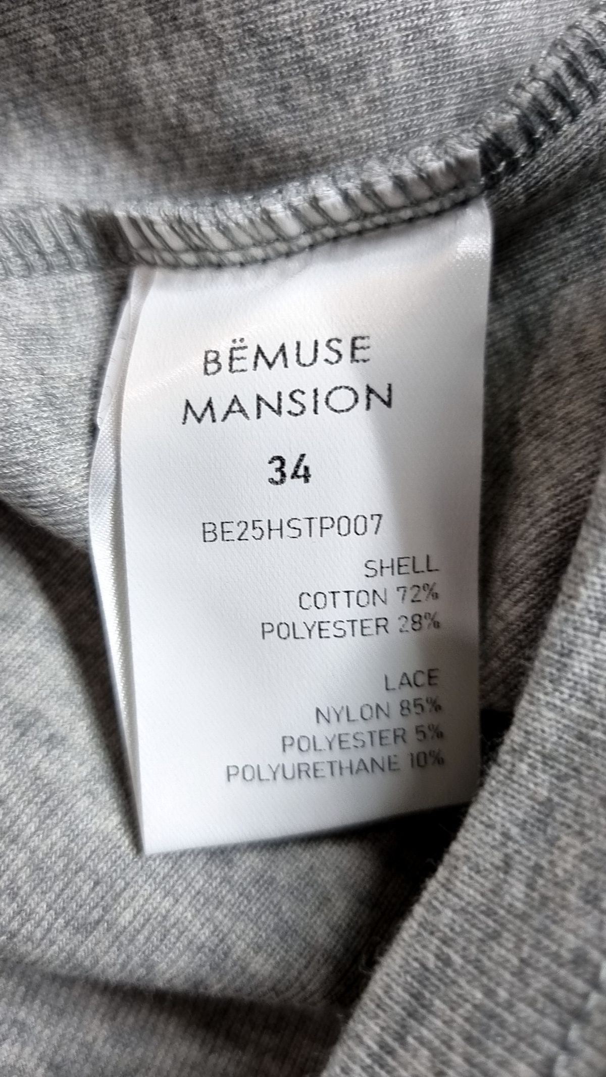비뮤즈맨션(BEMUSE MANSION) Boat neck ribbed top - Melange gray 34