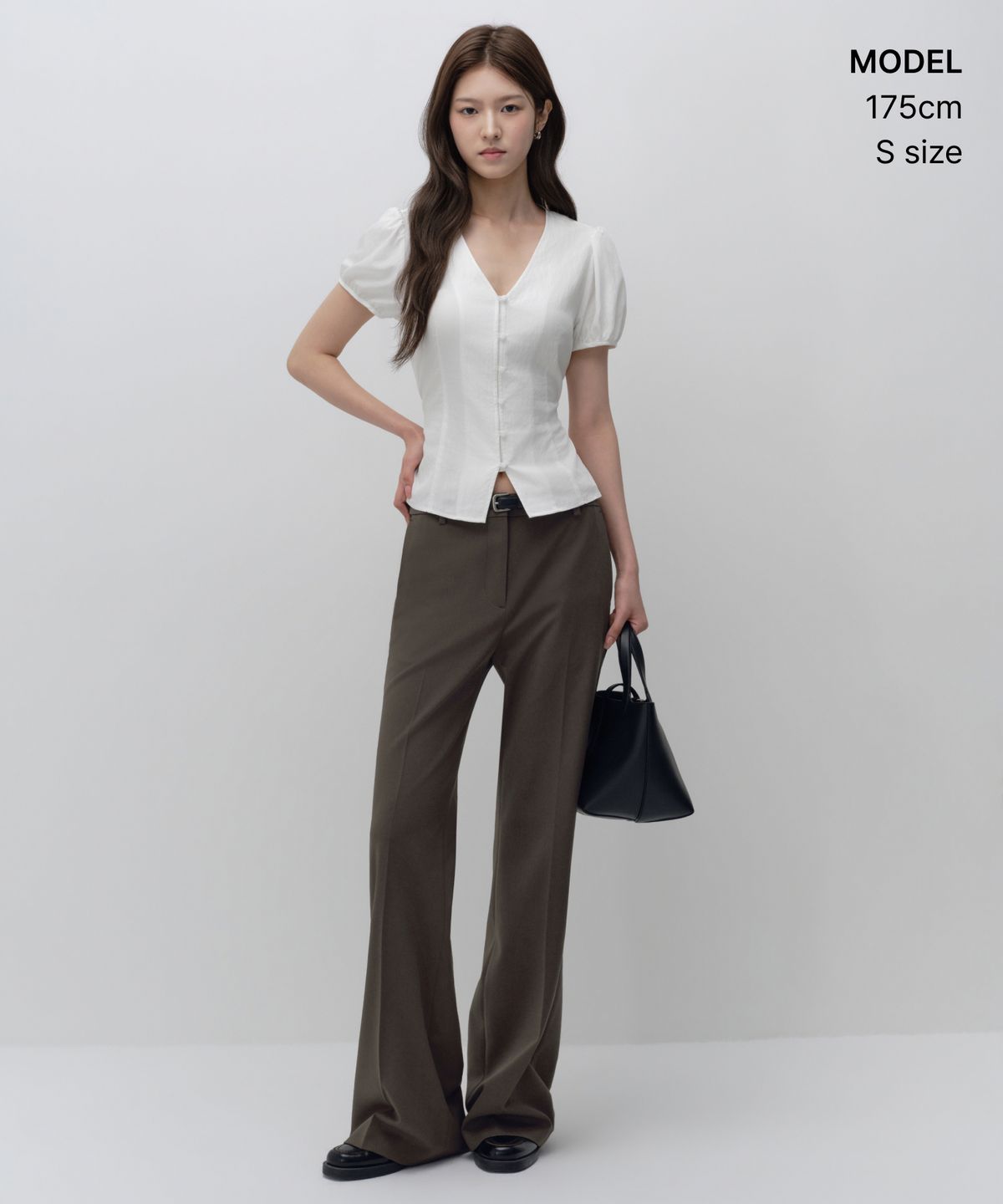 무신사 스탠다드 우먼(MUSINSA STANDARD WOMAN) 우먼즈 RN 슬림 타이 핏 반소매 블라우스 [화이트]