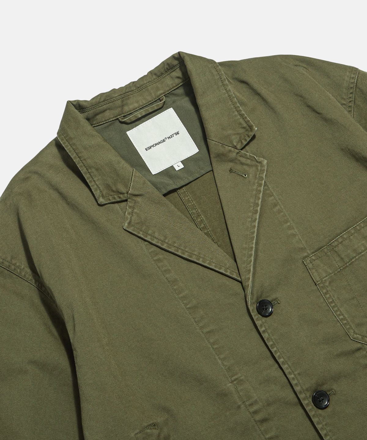 에스피오나지(ESPIONAGE) Cotton Notched Jacket Olive