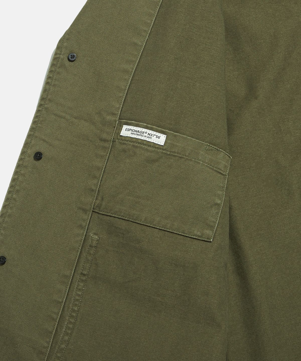 에스피오나지(ESPIONAGE) Cotton Notched Jacket Olive