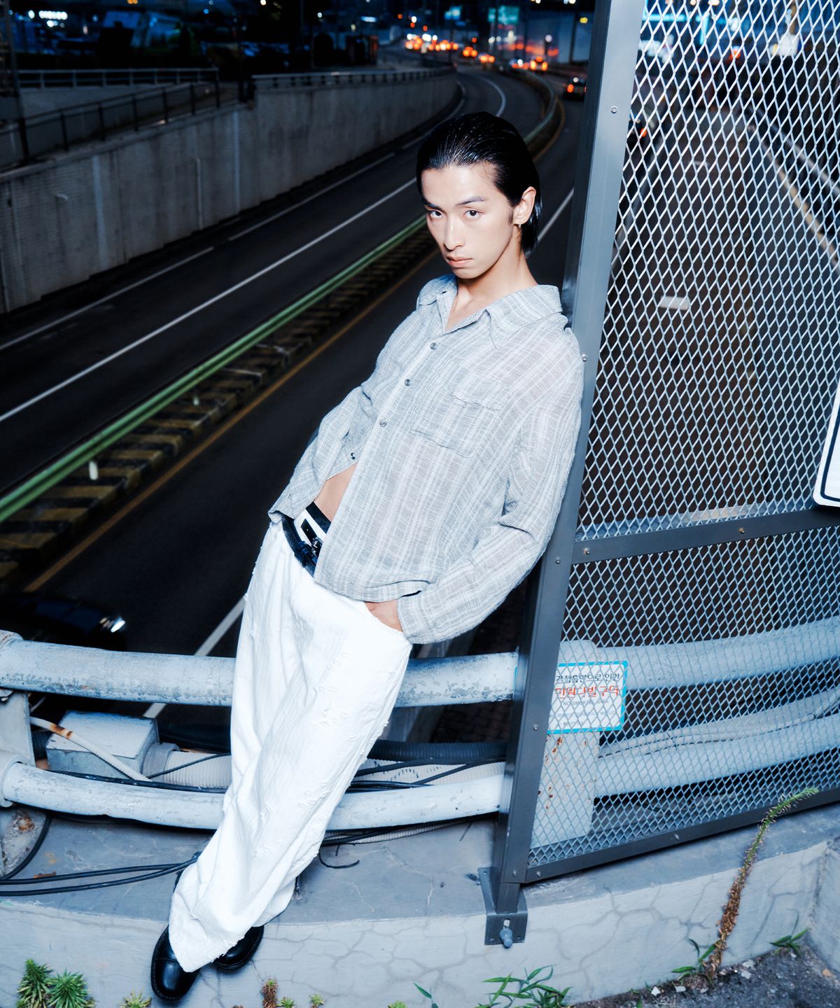 엔드릭스(EDLIX) Pierce Stripe Denim Pants (White)