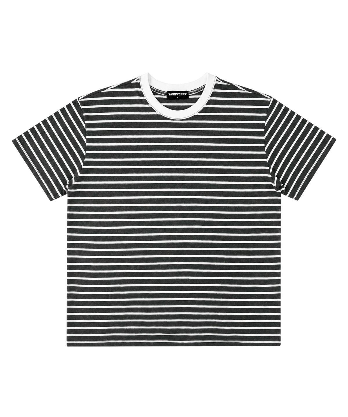 밴웍스(VANNWORKS) 스트라이프 크롭 반팔티 (VS0302) 차콜