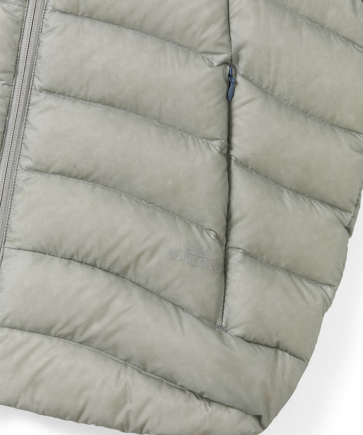 썬러브투어(SUNLOVETOUR) Hooded Fly Light Down Jacket Silver