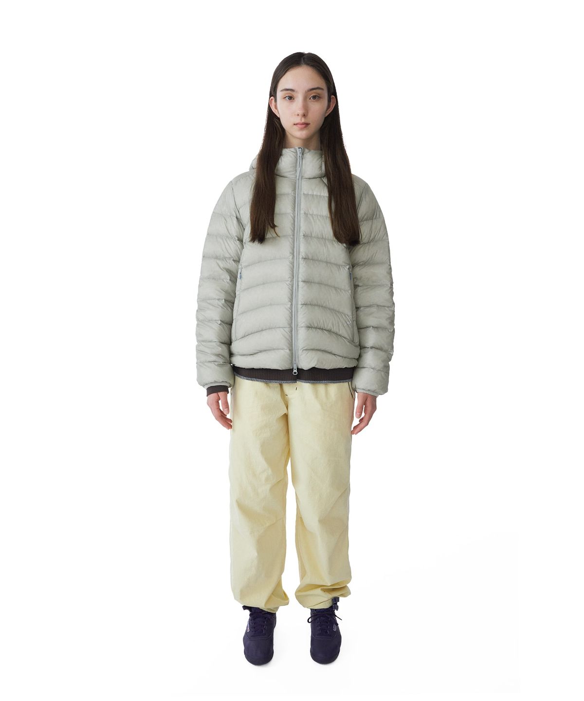 썬러브투어(SUNLOVETOUR) Hooded Fly Light Down Jacket Silver