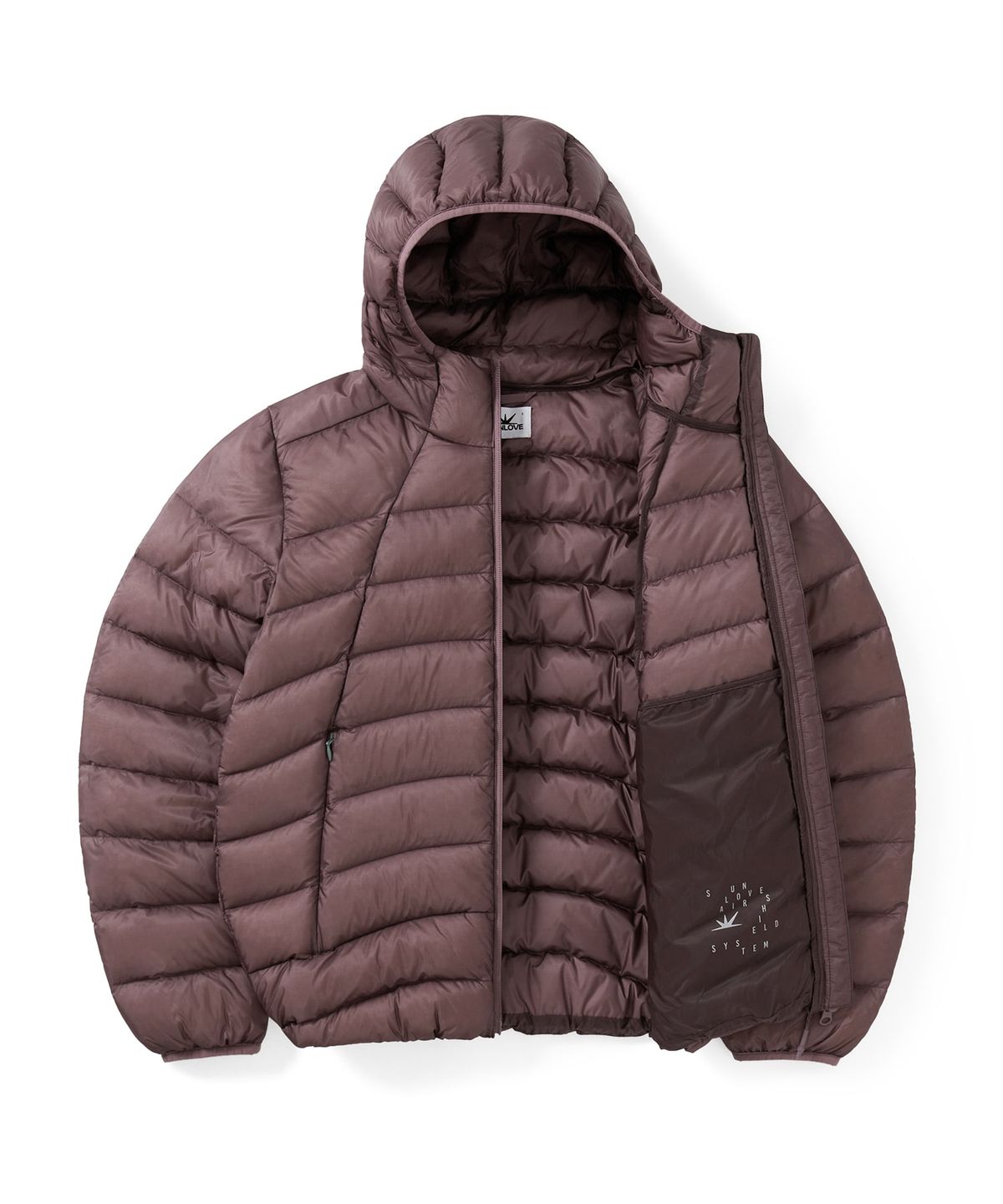 썬러브투어(SUNLOVETOUR) Hooded Fly Light Down Jacket Rose