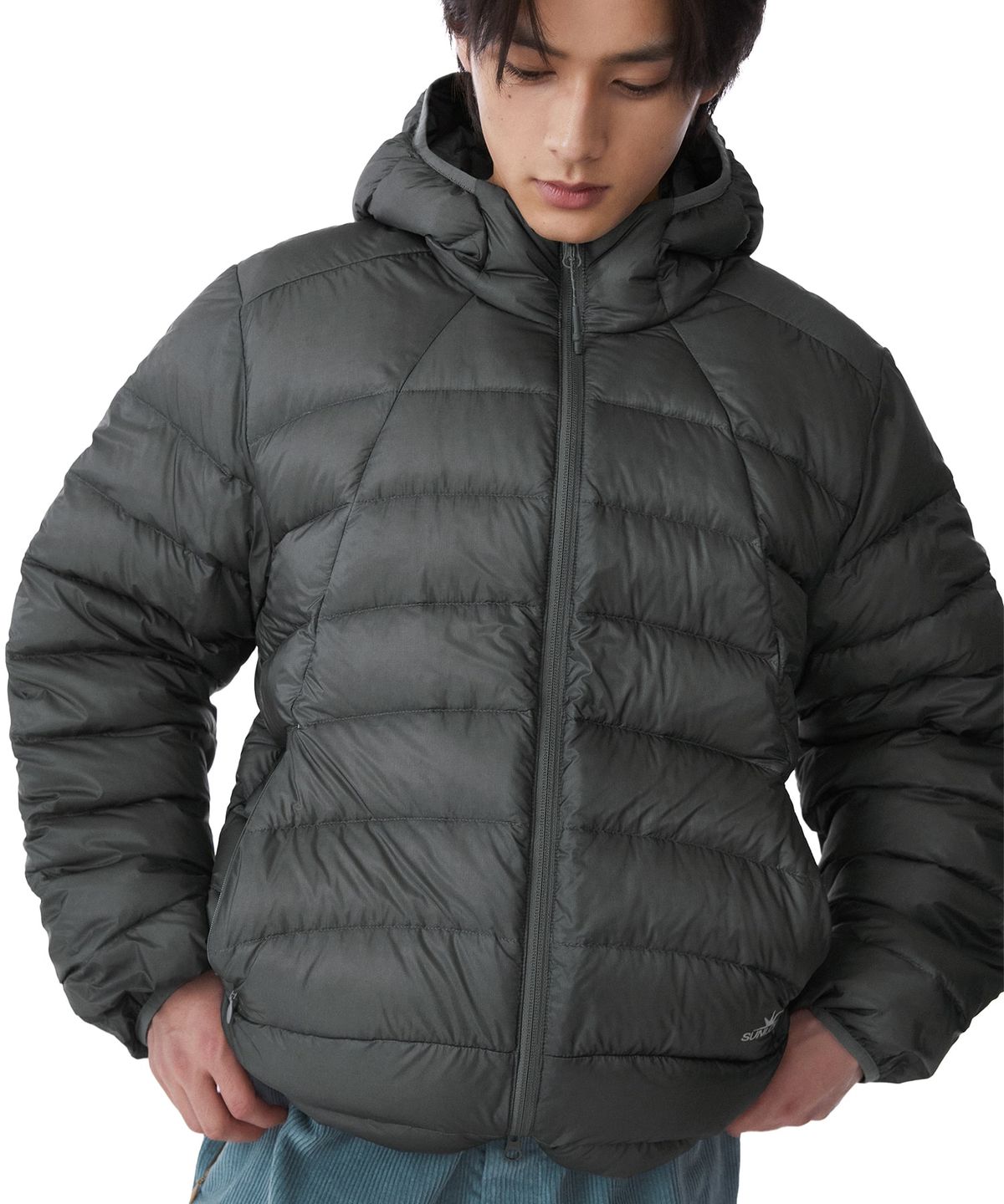 썬러브투어(SUNLOVETOUR) Hooded Fly Light Down Jacket Rose