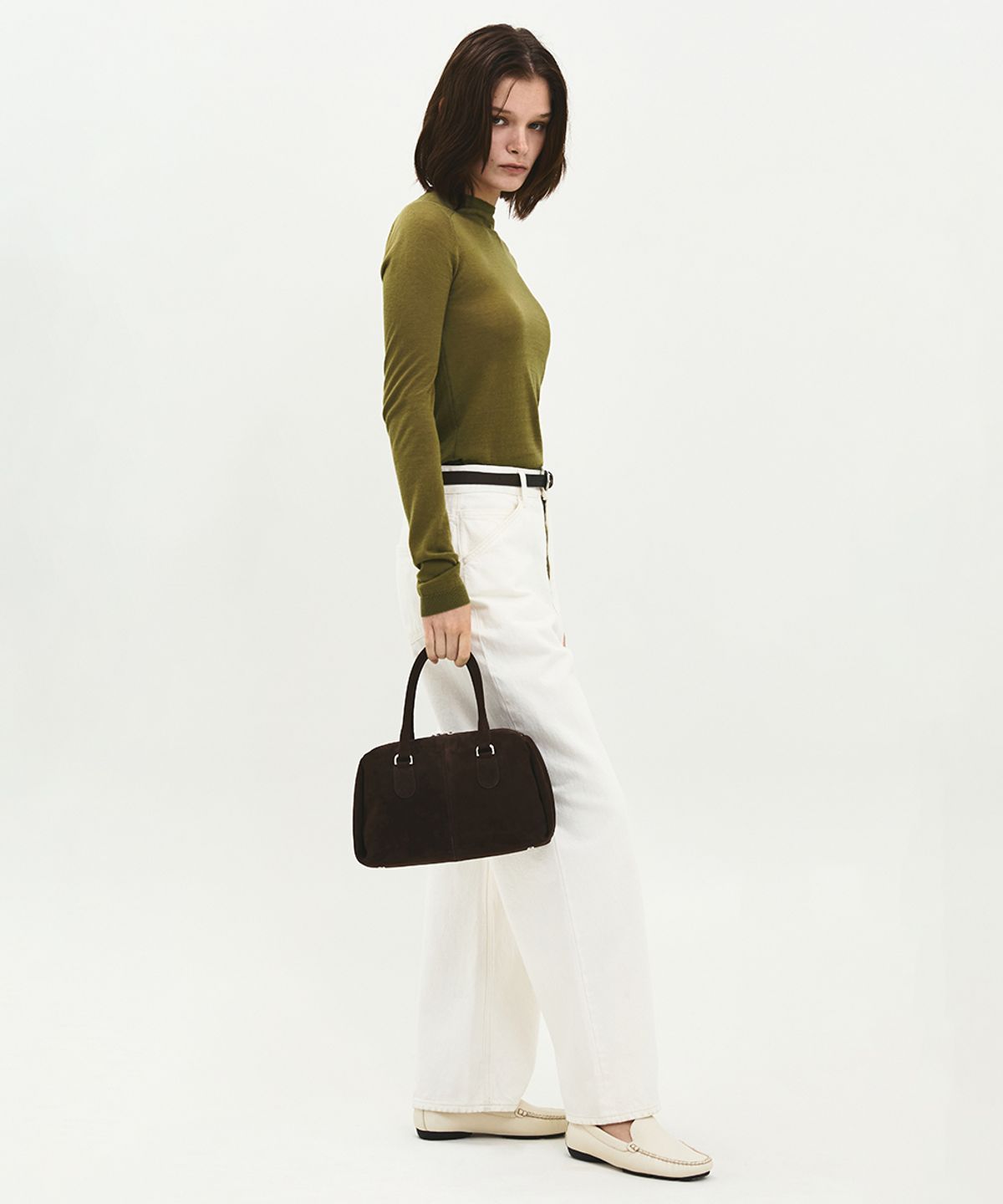러프사이드 화이트라벨(ROUGH SIDE WHITE LABEL) Brownie Bag Dark Brown