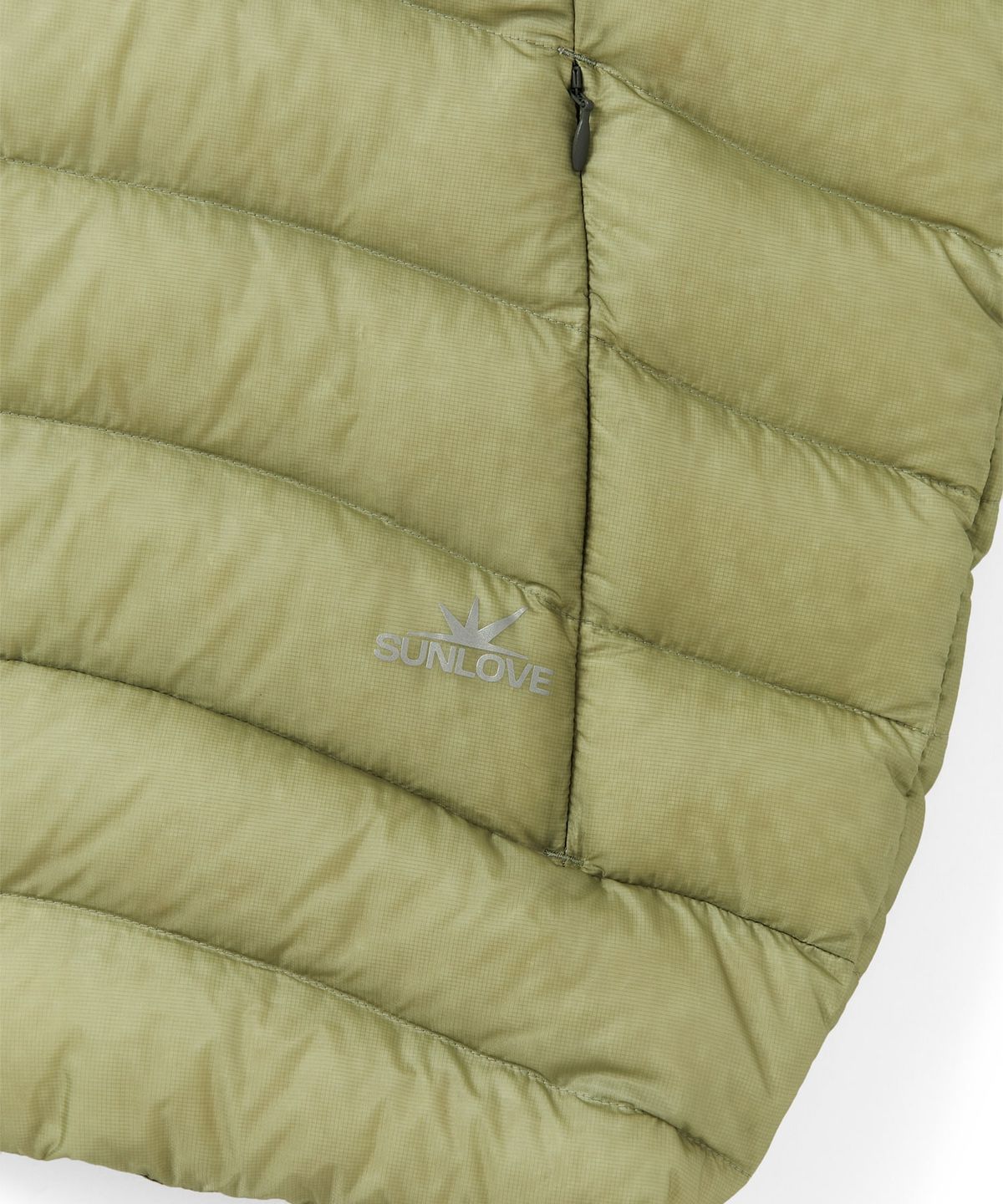 썬러브투어(SUNLOVETOUR) Hooded Fly Light Down Jacket Khaki