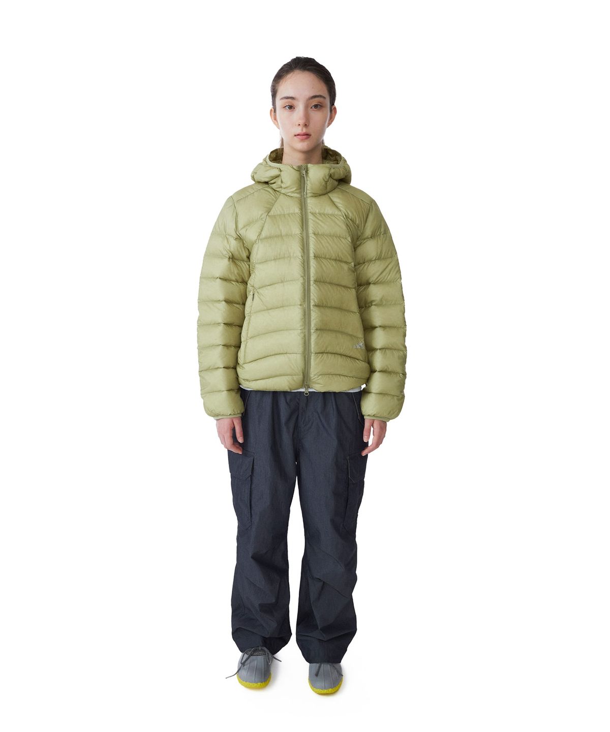 썬러브투어(SUNLOVETOUR) Hooded Fly Light Down Jacket Khaki