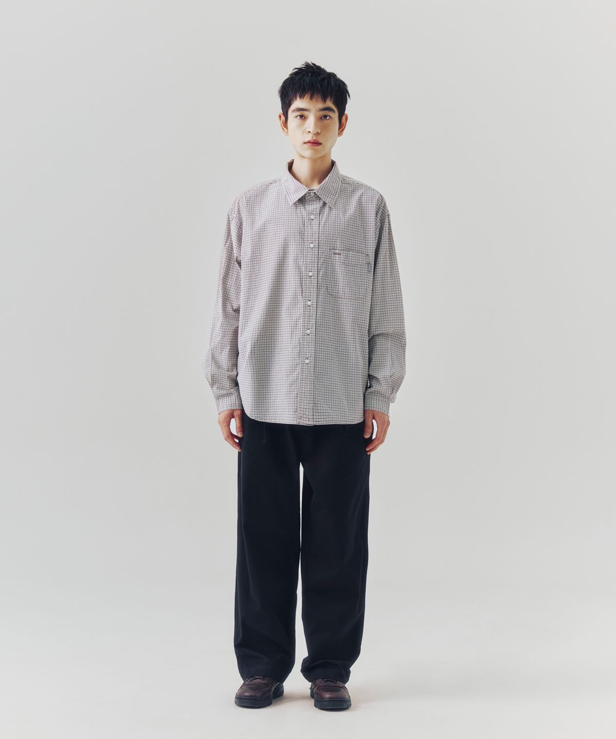 에스피오나지(ESPIONAGE) Multi Check Comfort Shirt Ivory