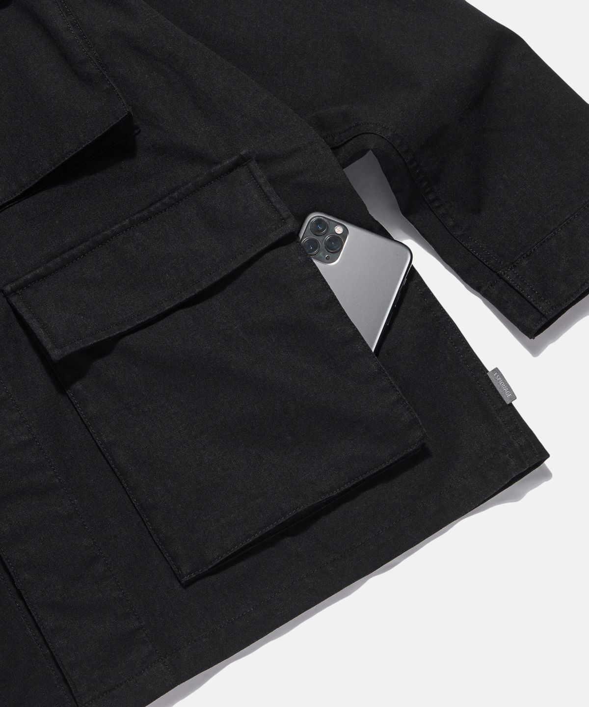 에스피오나지(ESPIONAGE) Draped Nep BDU Army Jacket Black