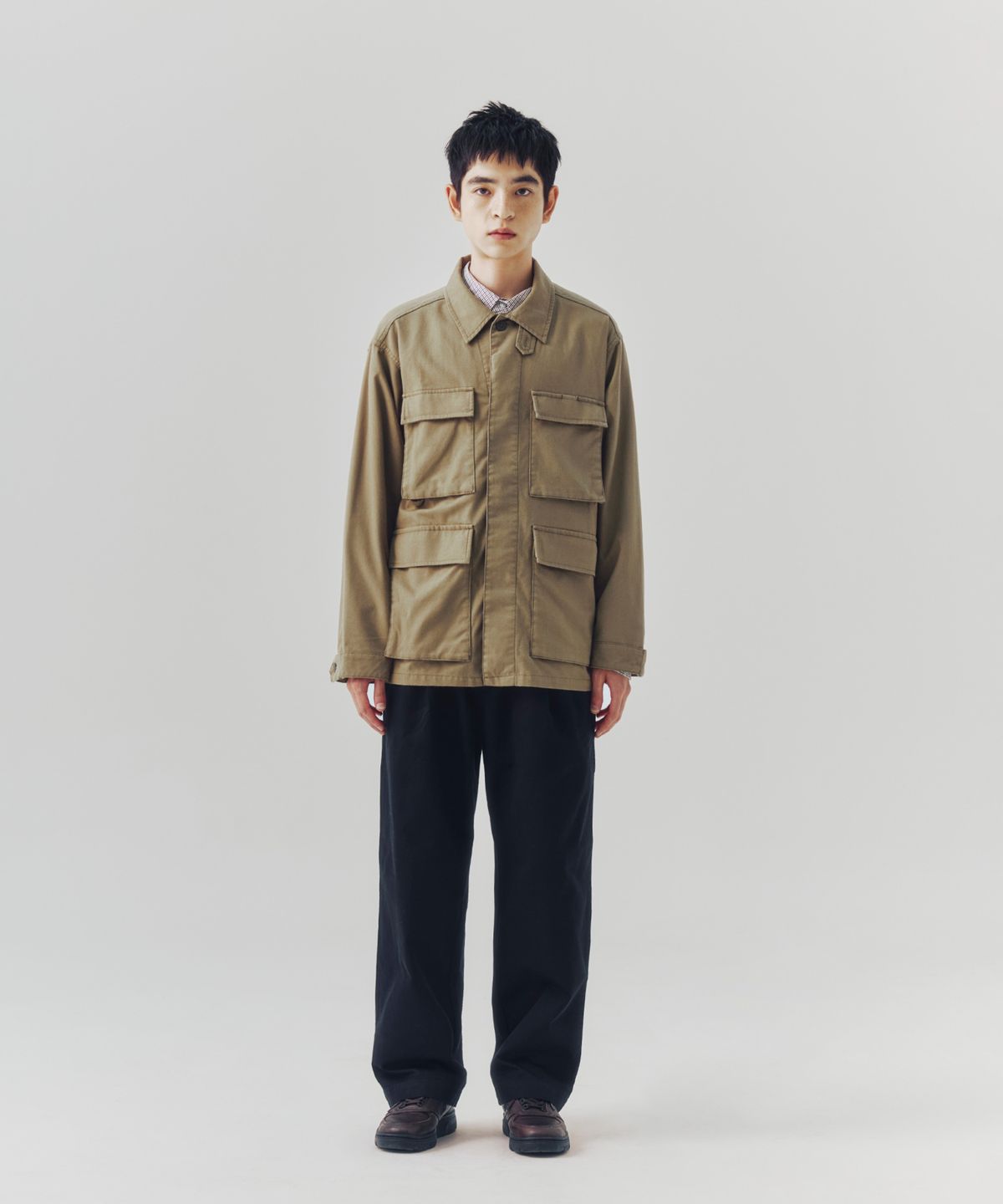 에스피오나지(ESPIONAGE) Draped Nep BDU Army Jacket Taupe