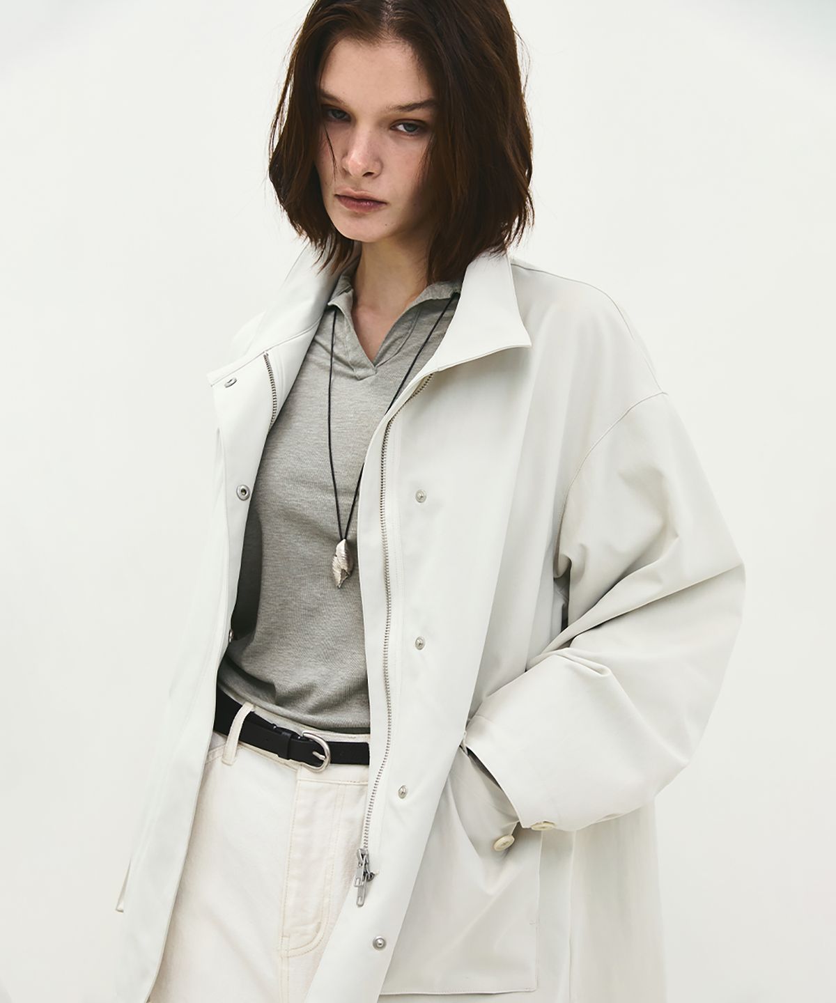 러프사이드 화이트라벨(ROUGH SIDE WHITE LABEL) Blanc Highneck Jumper Cauliflower