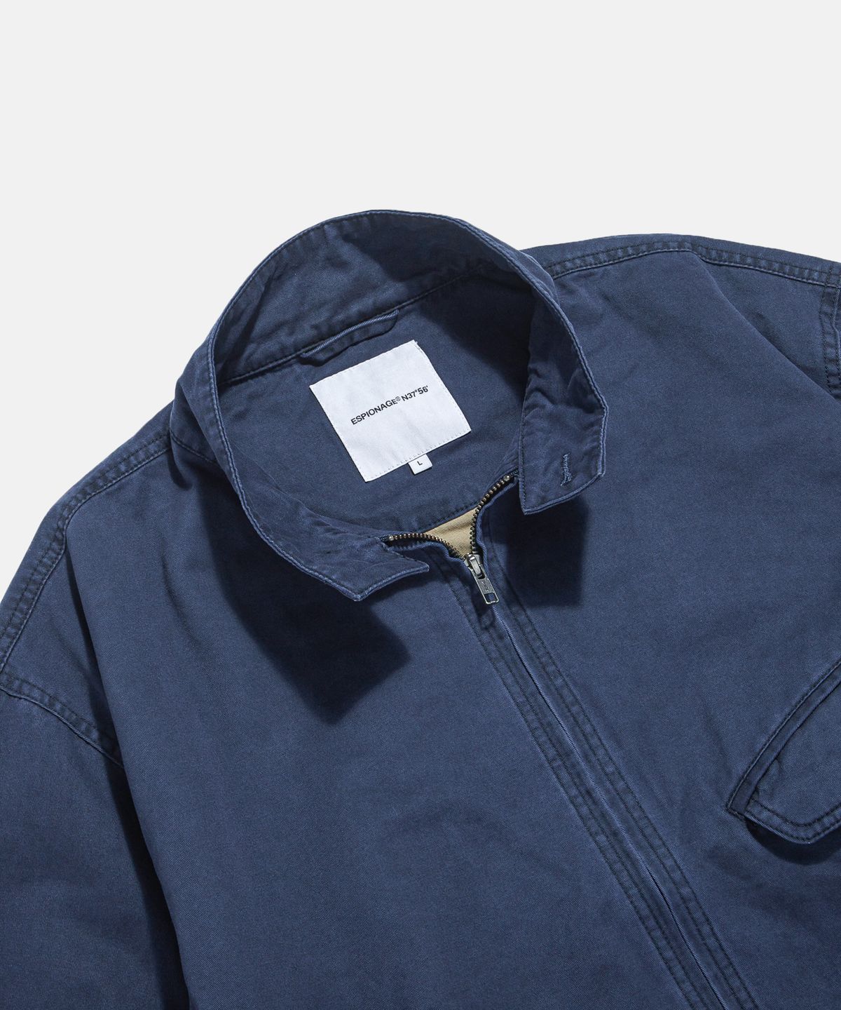 에스피오나지(ESPIONAGE) Washed Cotton Harrington Jacket Dark Blue