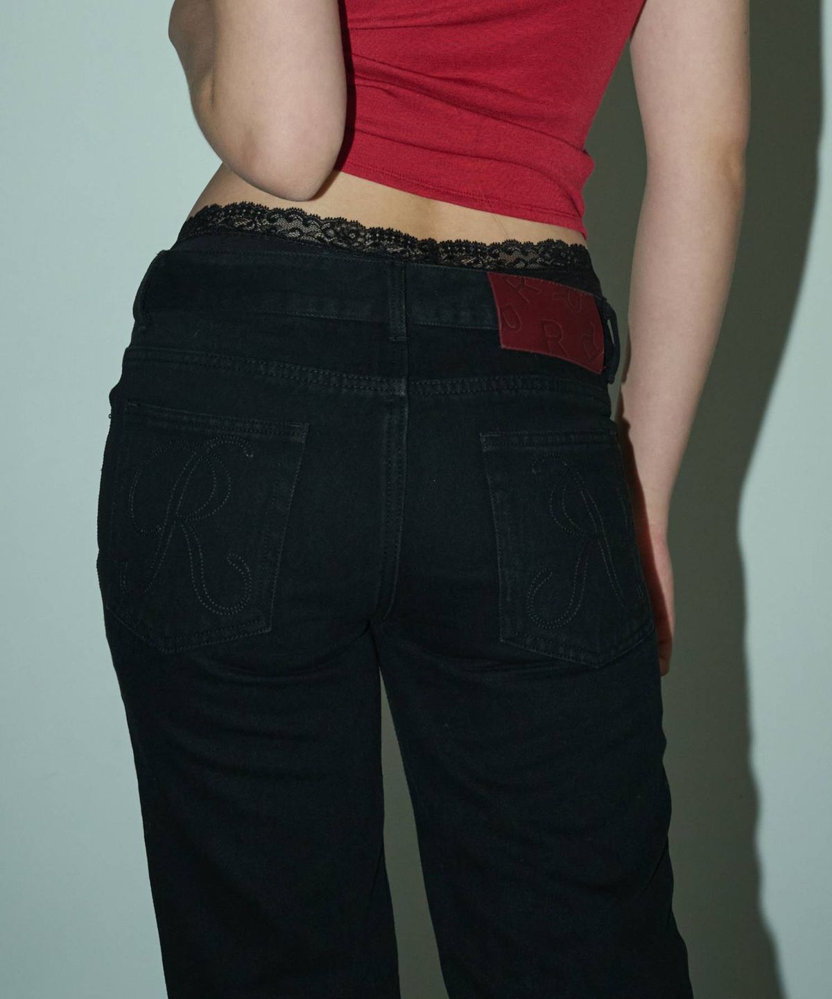 림닉(REEMNIK) RIVETTE VEIN BOOTCUT DENIM PANTS [BLACK]