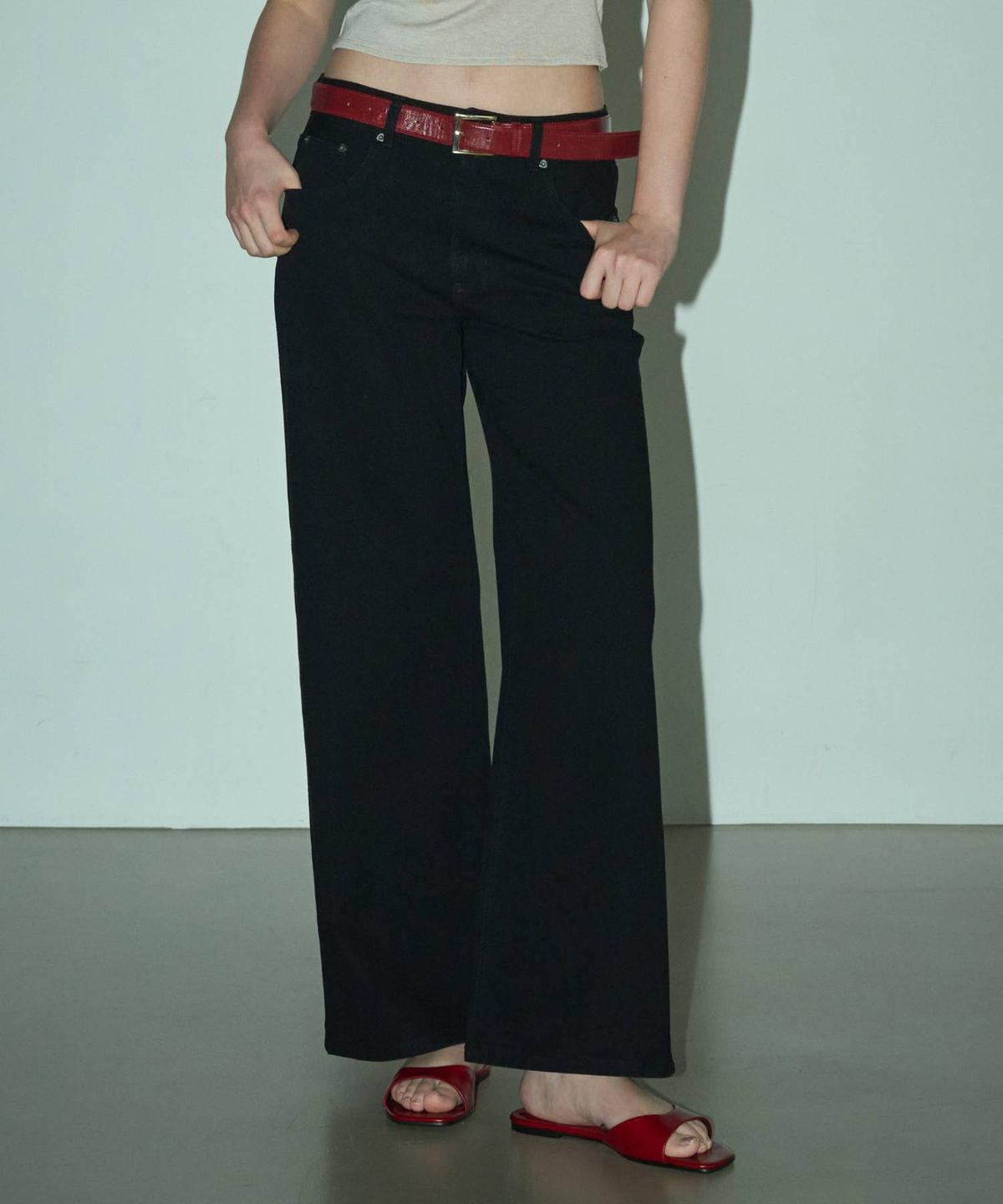 림닉(REEMNIK) RIVETTE DRIFT WIDE DENIM PANTS [BLACK]