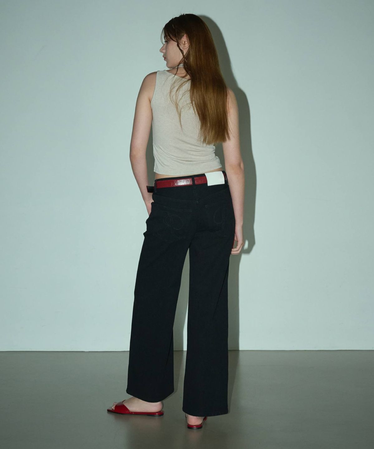림닉(REEMNIK) RIVETTE DRIFT WIDE DENIM PANTS [BLACK]