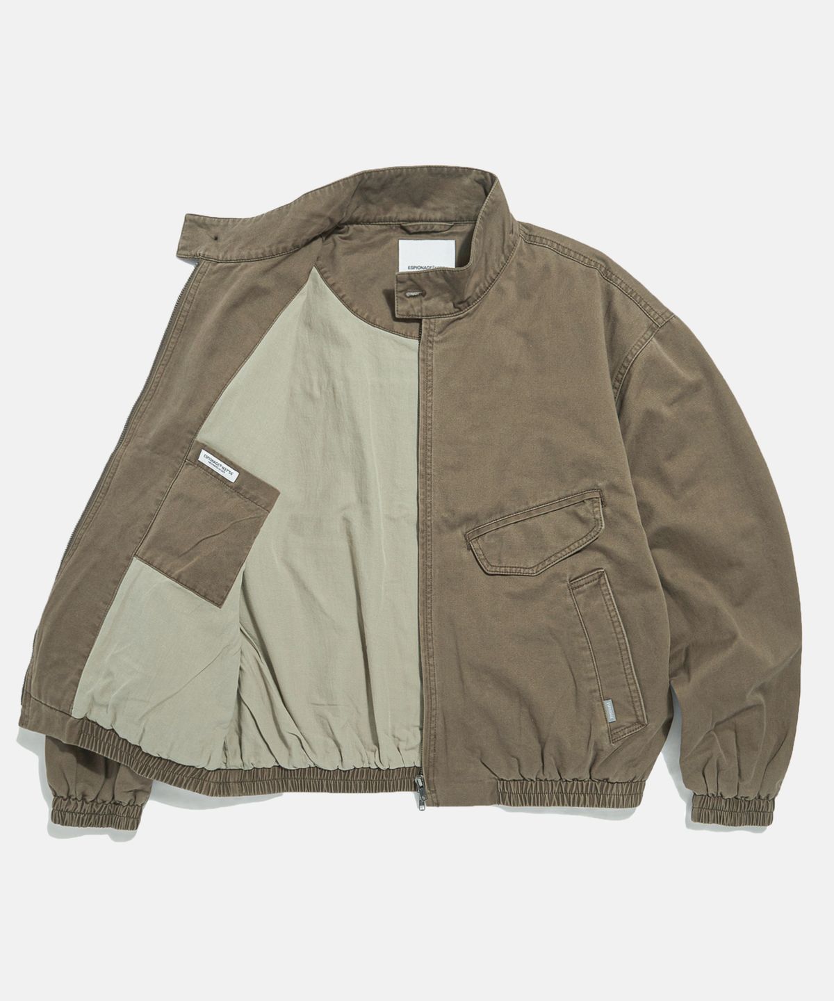에스피오나지(ESPIONAGE) Washed Cotton Harrington Jacket Mocha