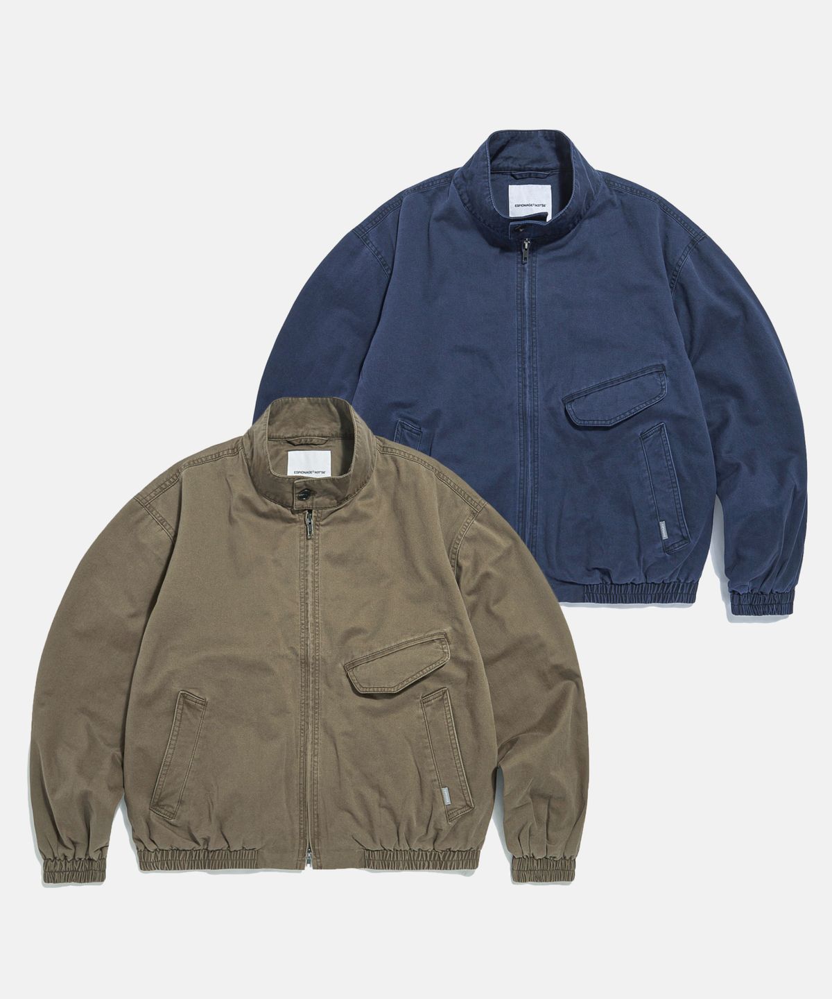 에스피오나지(ESPIONAGE) Washed Cotton Harrington Jacket Mocha
