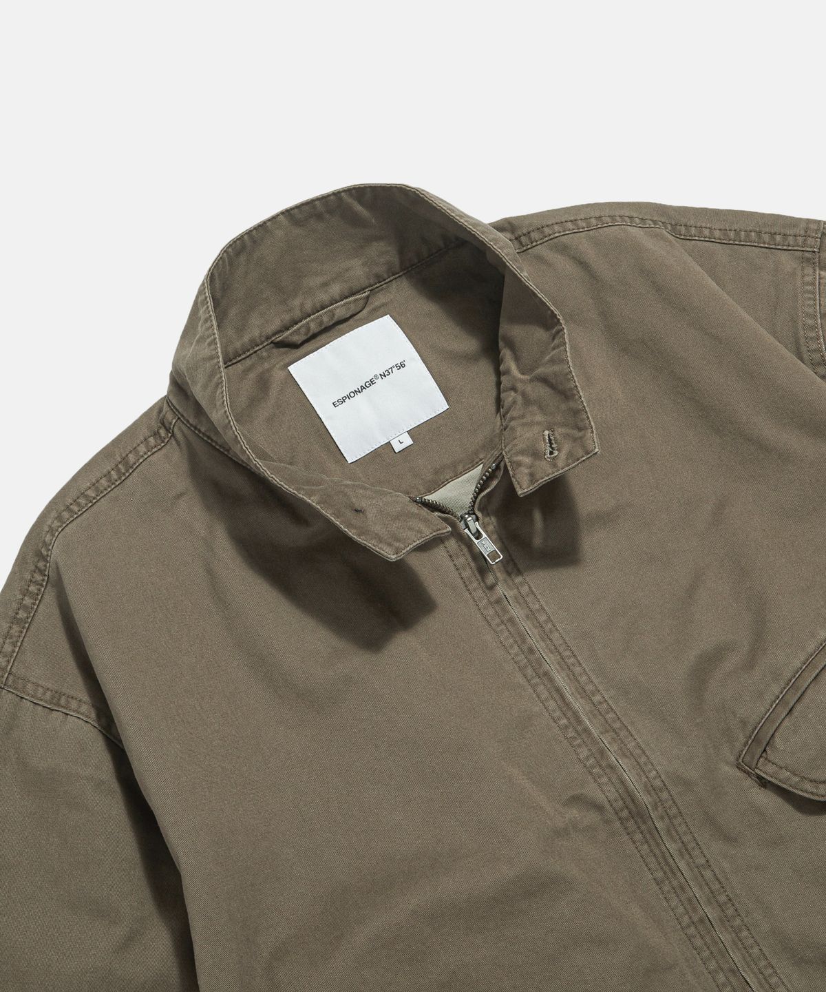 에스피오나지(ESPIONAGE) Washed Cotton Harrington Jacket Mocha