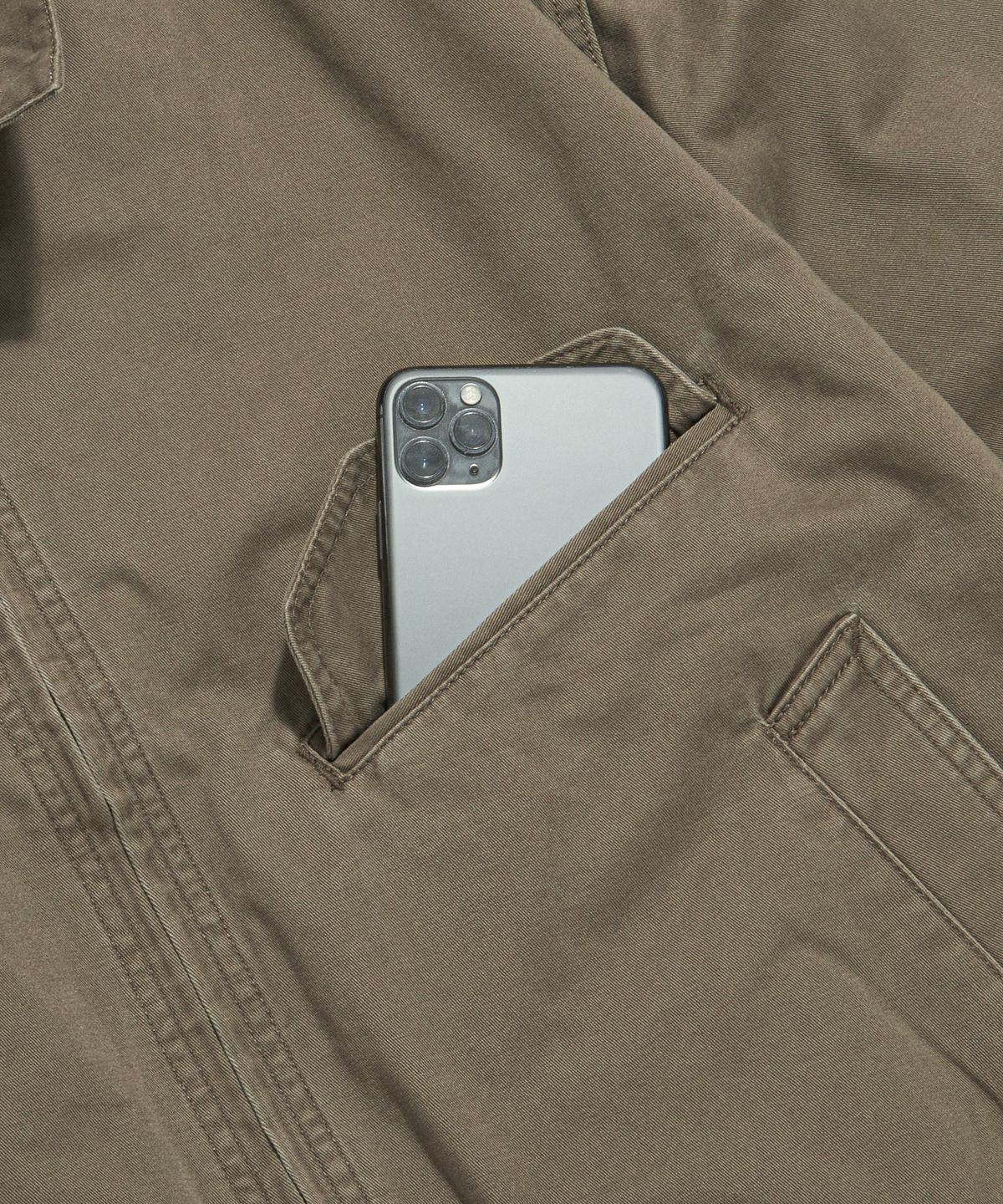 에스피오나지(ESPIONAGE) Washed Cotton Harrington Jacket Mocha