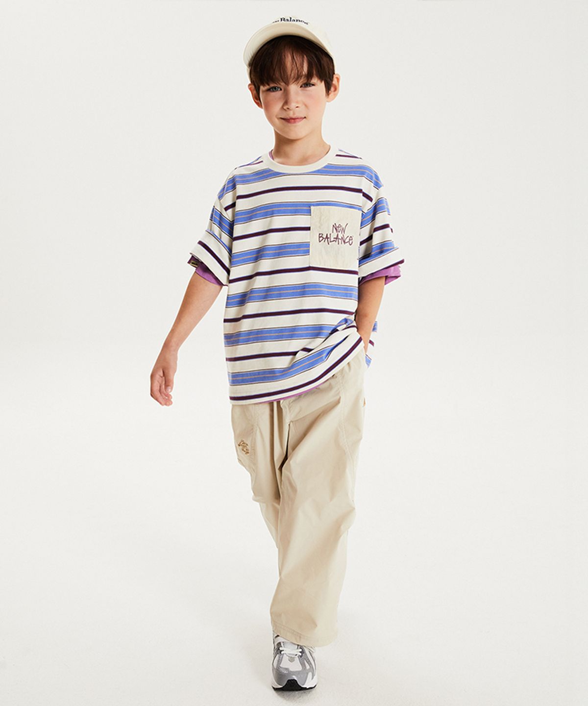 뉴발란스 키즈(NEWBALANCEKIDS) 사선 절개 스트레이트 팬츠 NK9TG3801U35