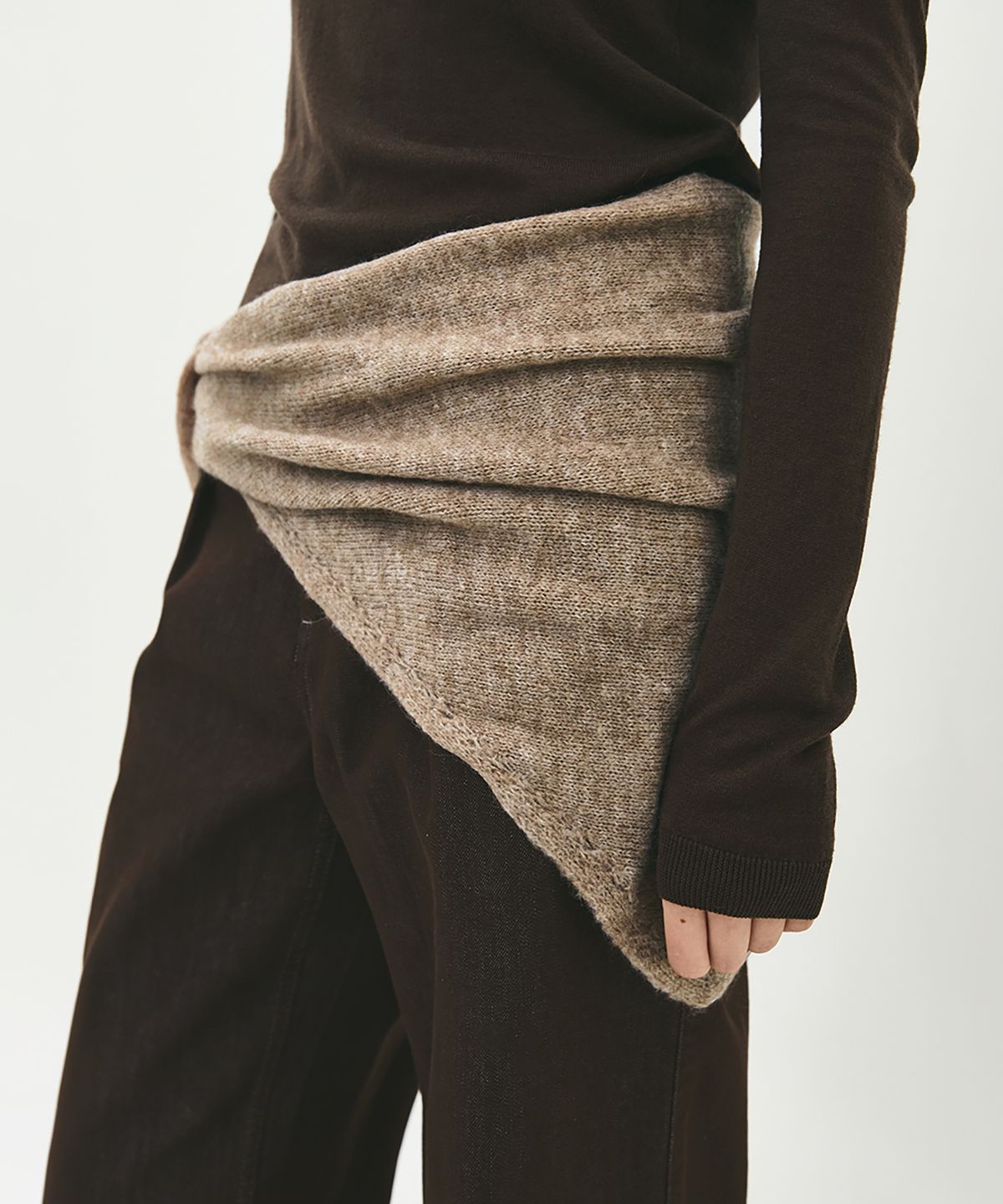 러프사이드 화이트라벨(ROUGH SIDE WHITE LABEL) Hairy Shawl Scarf Beige
