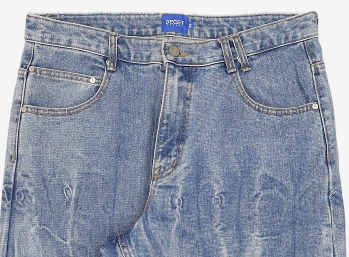 데케트(DECET) Mid Rise Wide Jeans DCPT027BlueCenter 32