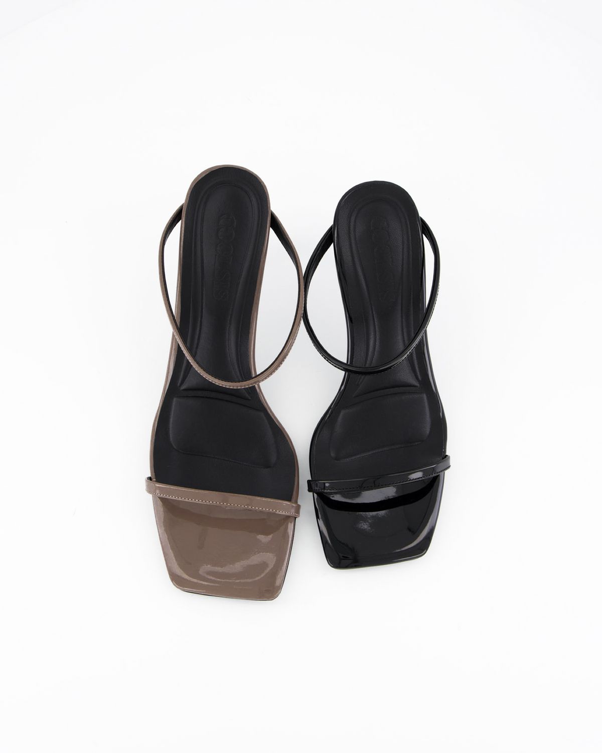 쿨시스(COOLSIS) CS PATENT STRAP HEELS (BROWN, 9.5cm)
