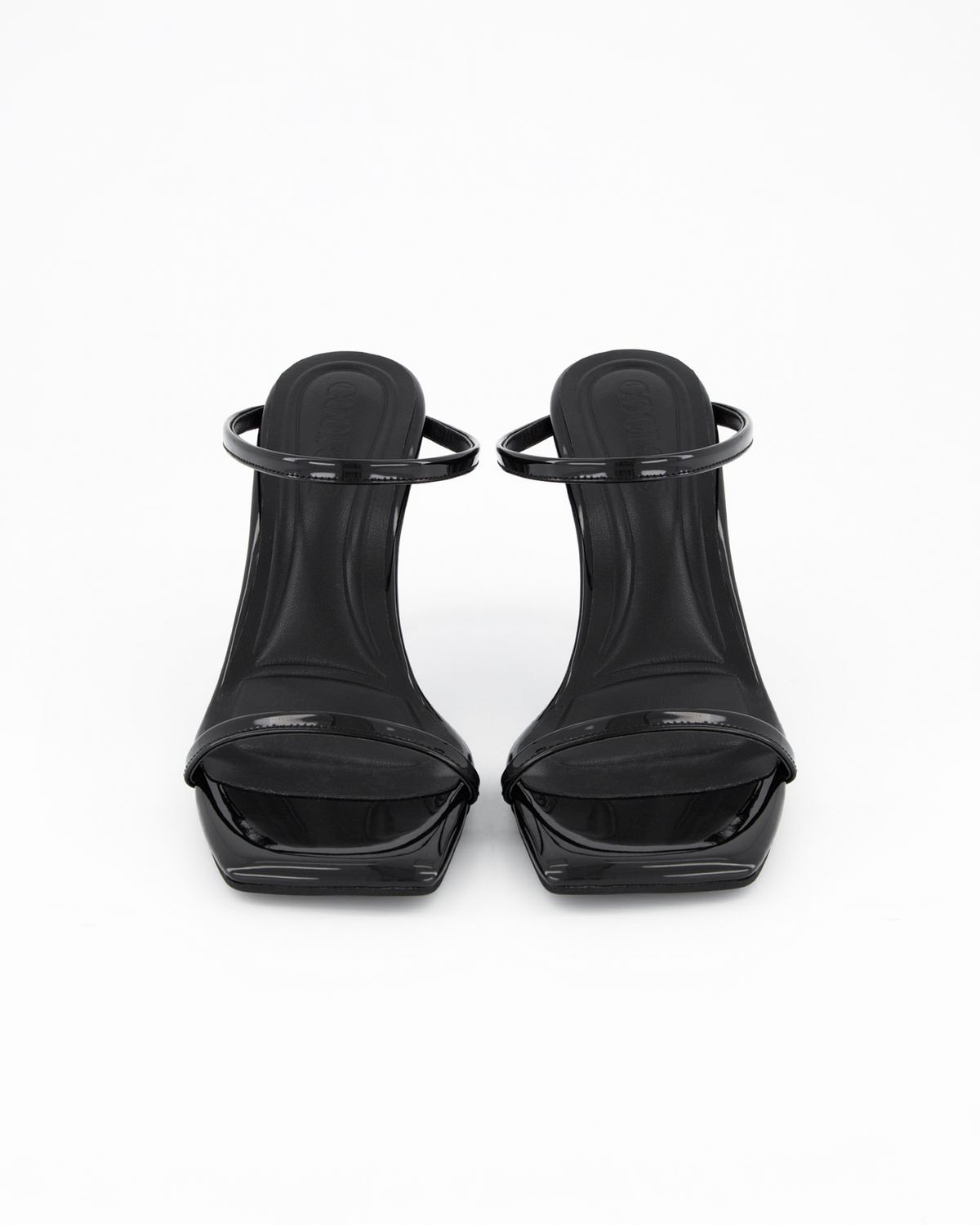 쿨시스(COOLSIS) CS PATENT STRAP HEELS (BLACK, 9.5cm)