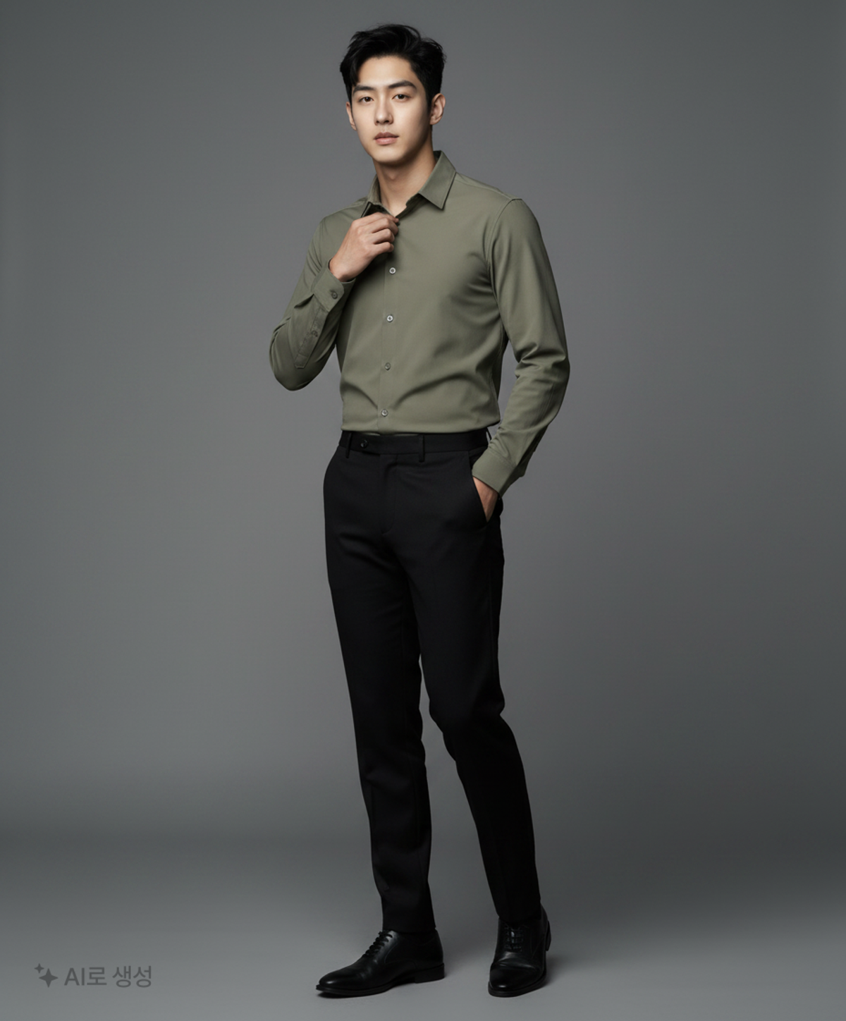 무신사 스탠다드(MUSINSA STANDARD) 릴렉스 핏 실키 셔츠 [카키] L