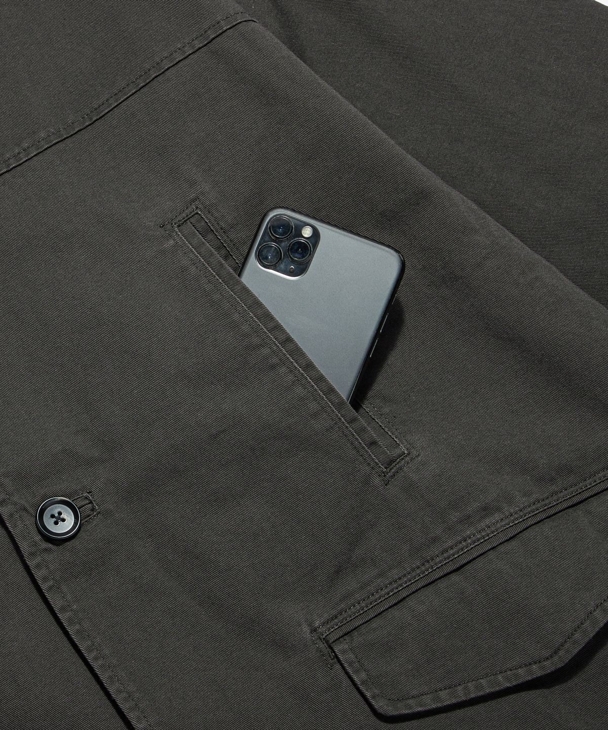 에스피오나지(ESPIONAGE) Washed Cotton Car Coat Dark Grey