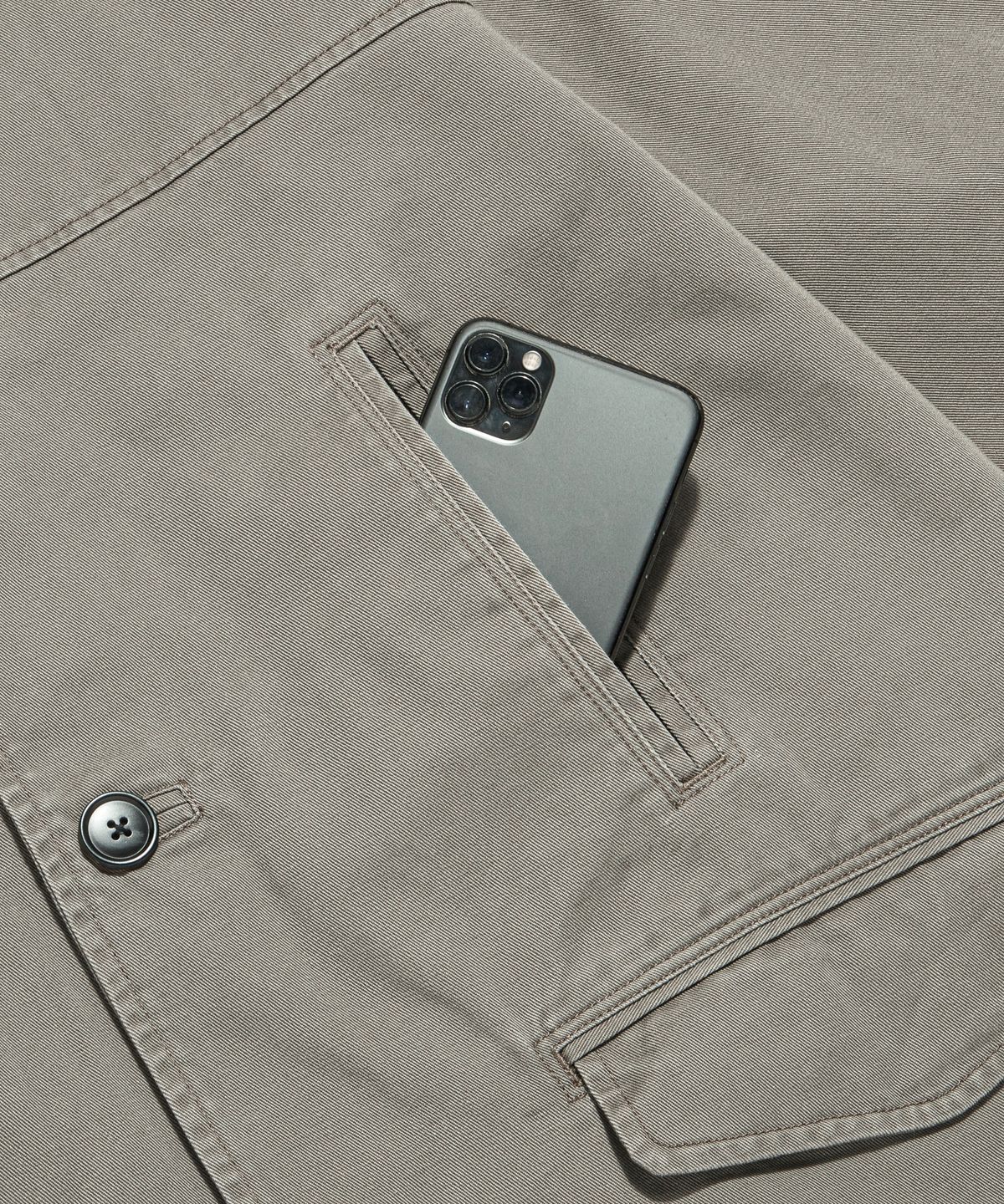 에스피오나지(ESPIONAGE) Washed Cotton Car Coat Dark Beige