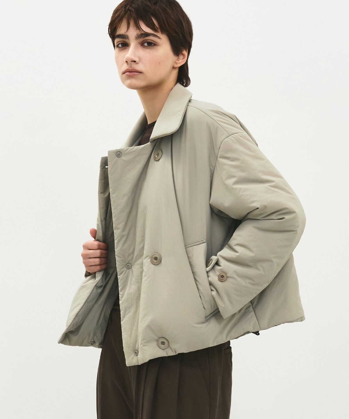 러프사이드 화이트라벨(ROUGH SIDE WHITE LABEL) Cushy Double Jacket (Insulation) Greige