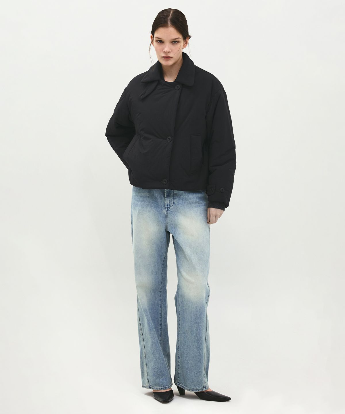 러프사이드 화이트라벨(ROUGH SIDE WHITE LABEL) Cushy Double Jacket (Insulation) Crow