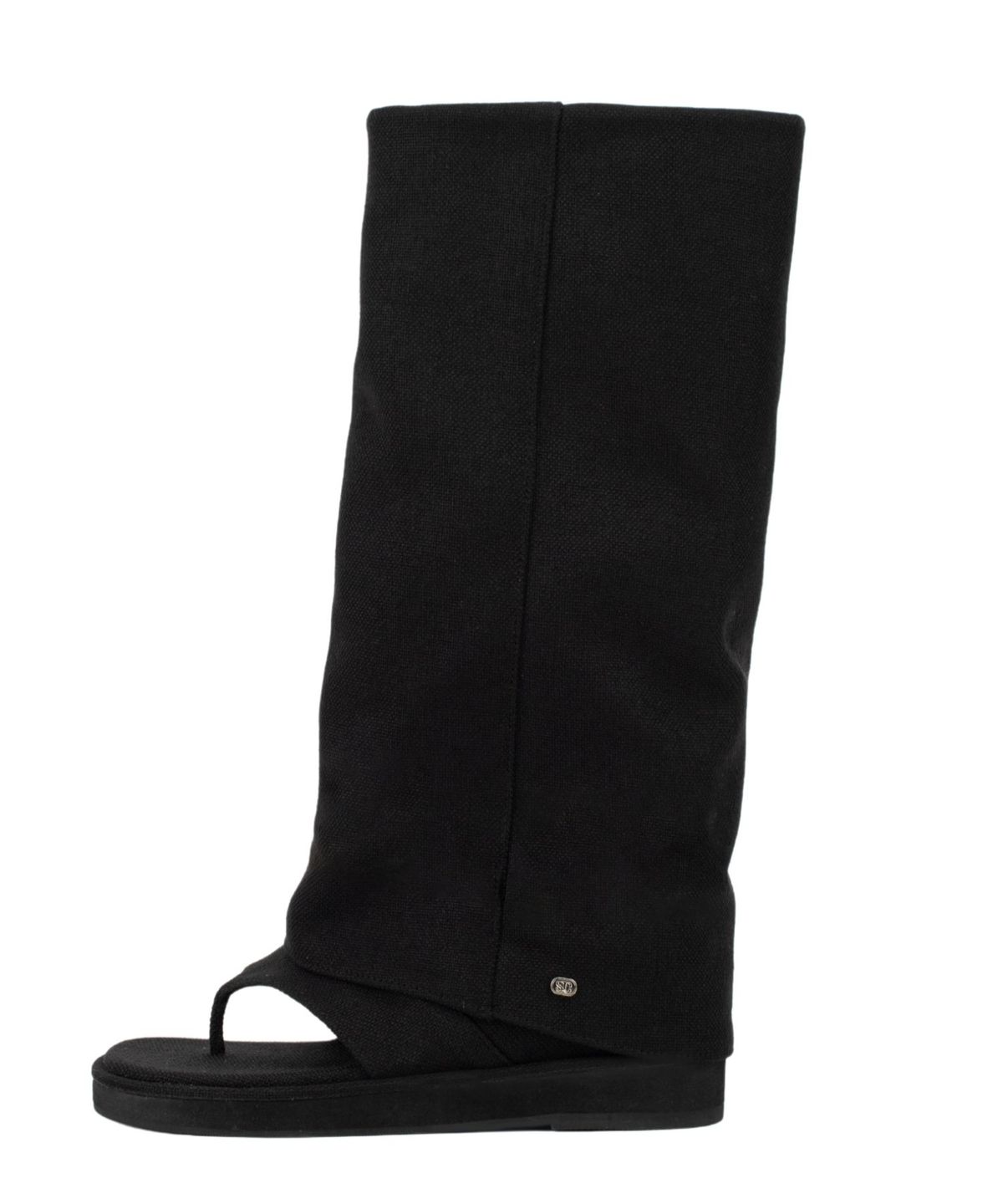 디퍼슈(DIFFERSHOE) 노아르 롱 부츠 6.5CM [린넨 블랙]