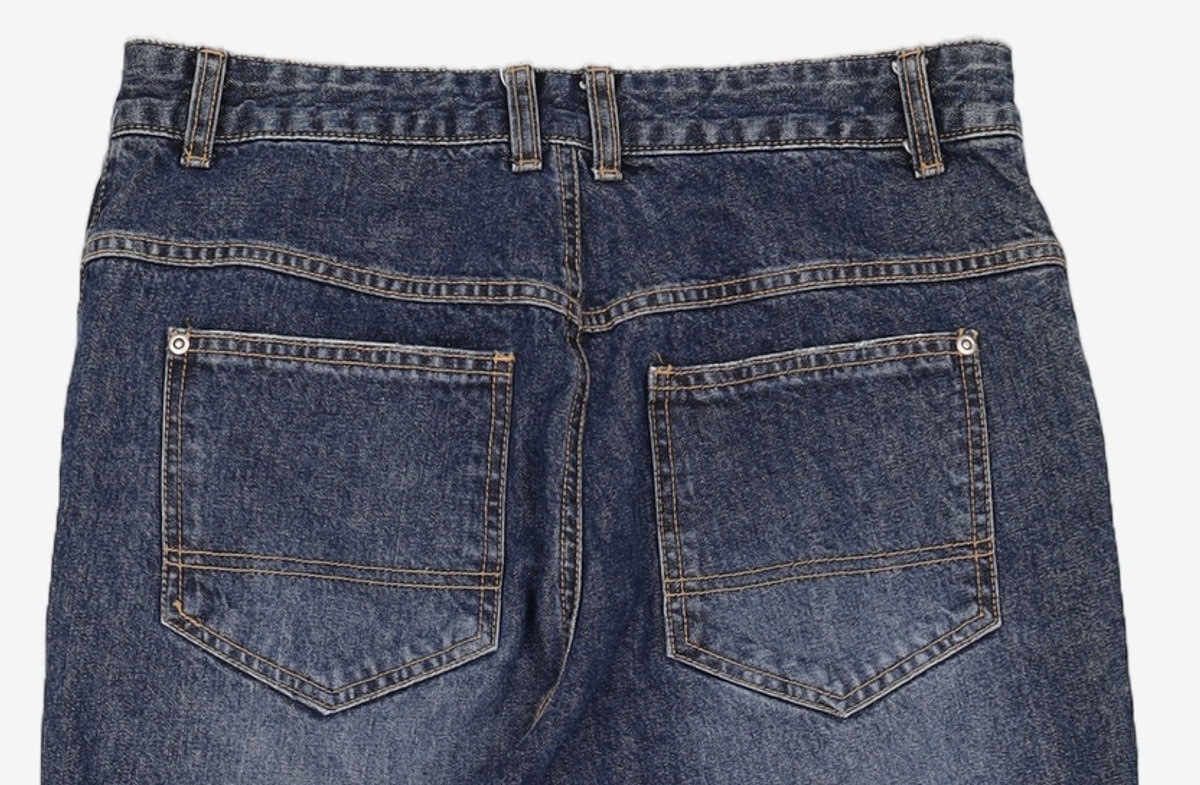 디메이든(DEMADEN) STRAIGHT CUTTING DEEP BLUE DENIM PANTS M