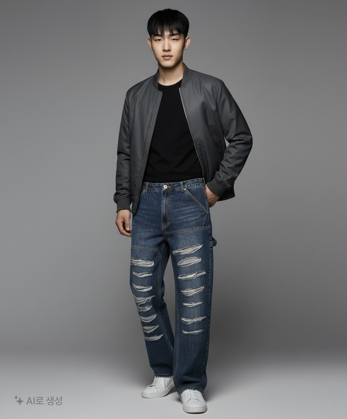 디메이든(DEMADEN) STRAIGHT CUTTING DEEP BLUE DENIM PANTS M