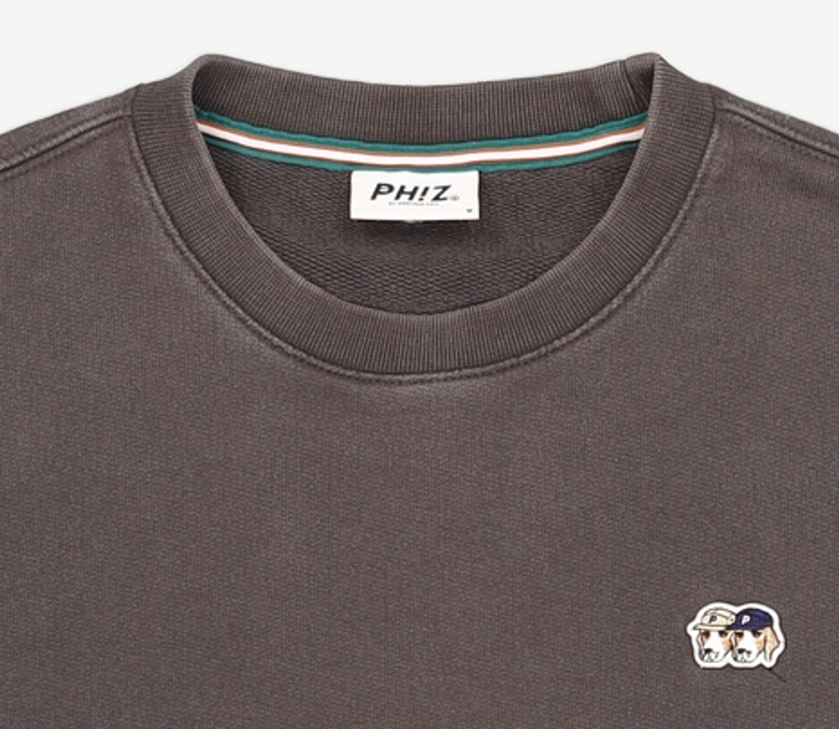 헤지스 피즈(HAZZYS PHIZ) [HAZZYS PHIZ] UNISEX 차콜 더블로고 와펜 맨투맨 M