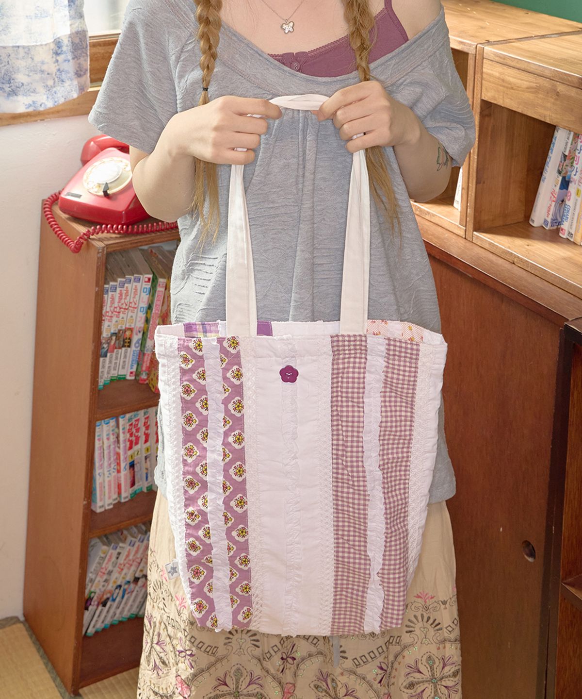 키이비(KIIBI) lace flower bag purple