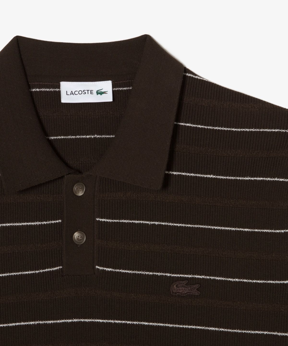 라코스테(LACOSTE) 남성 핀 스트라이프 부클 믹스 반팔 스웨터 폴로 셔츠 PH289E-56N DPD