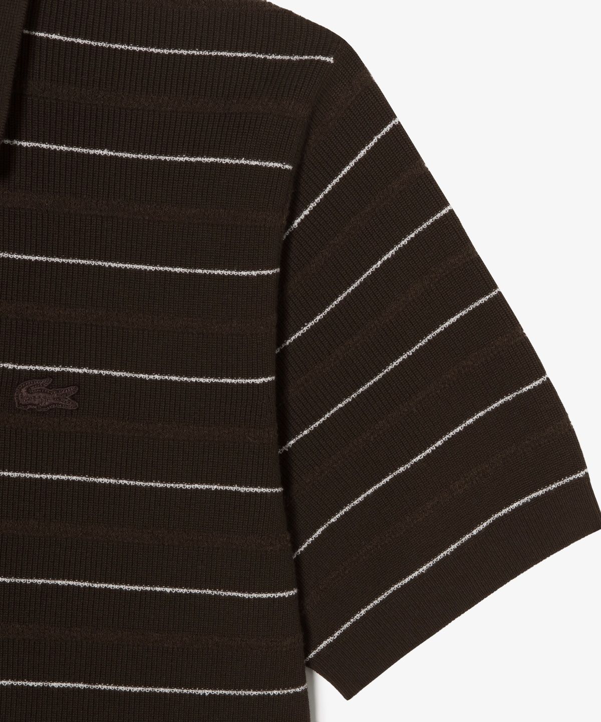 라코스테(LACOSTE) 남성 핀 스트라이프 부클 믹스 반팔 스웨터 폴로 셔츠 PH289E-56N DPD