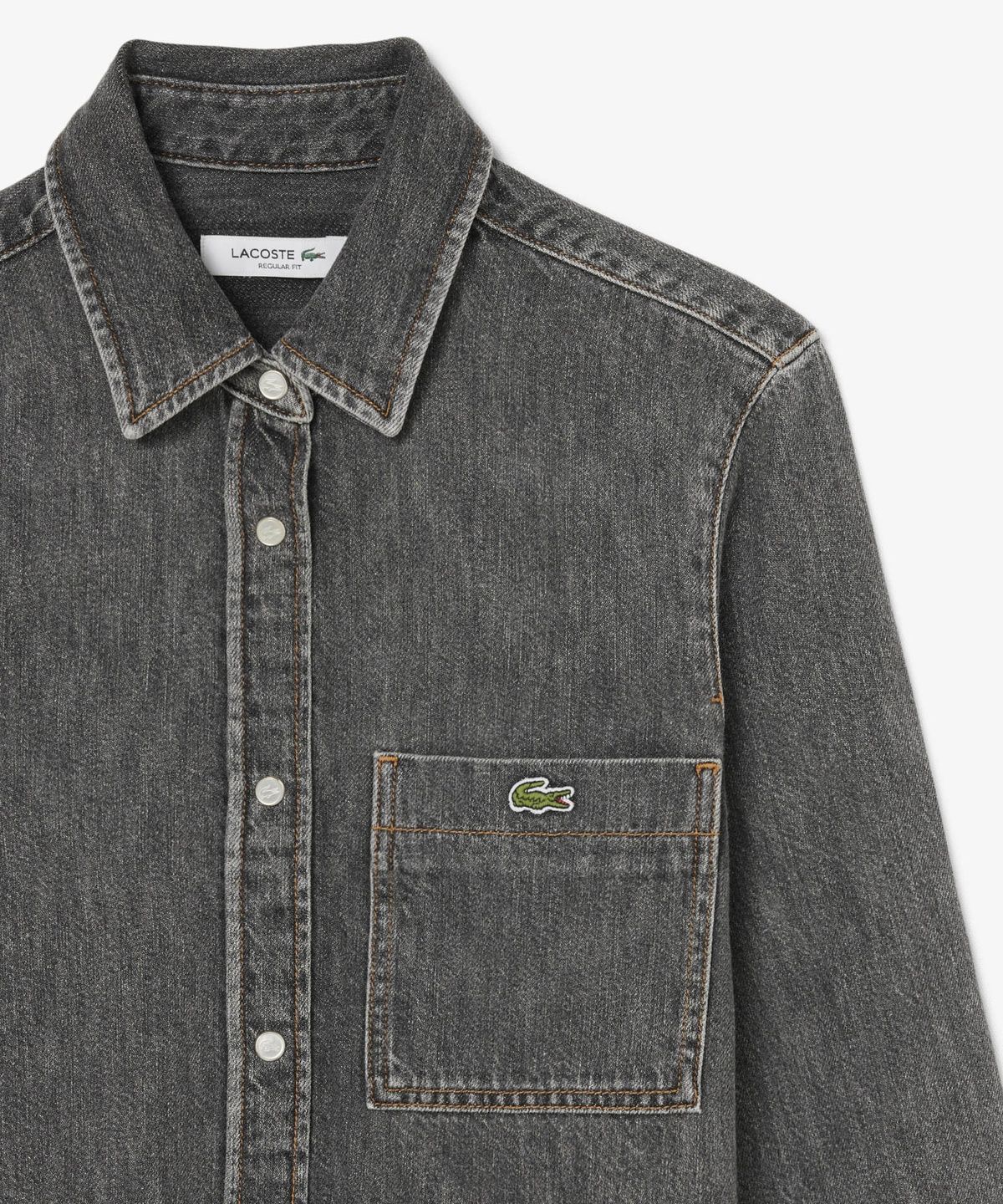 라코스테(LACOSTE) 여성 데님 크롭 셔츠 CF8406-56N 0L5