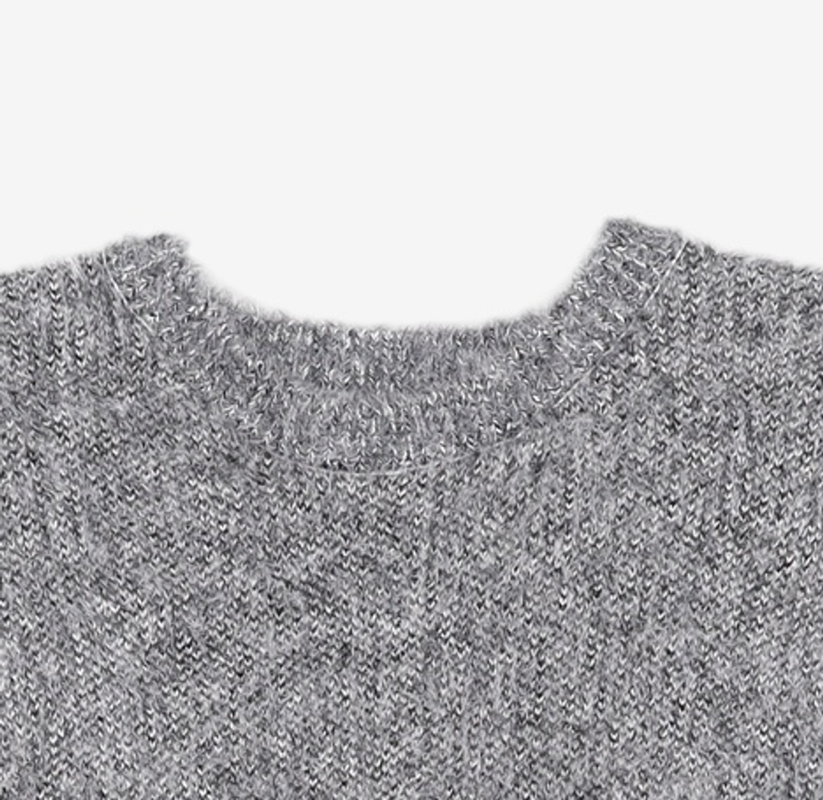 노매뉴얼(NOMANUAL) CROPPED HAIRY KNIT - MELANGE M