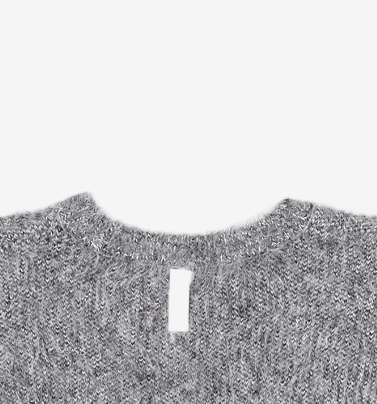노매뉴얼(NOMANUAL) CROPPED HAIRY KNIT - MELANGE M
