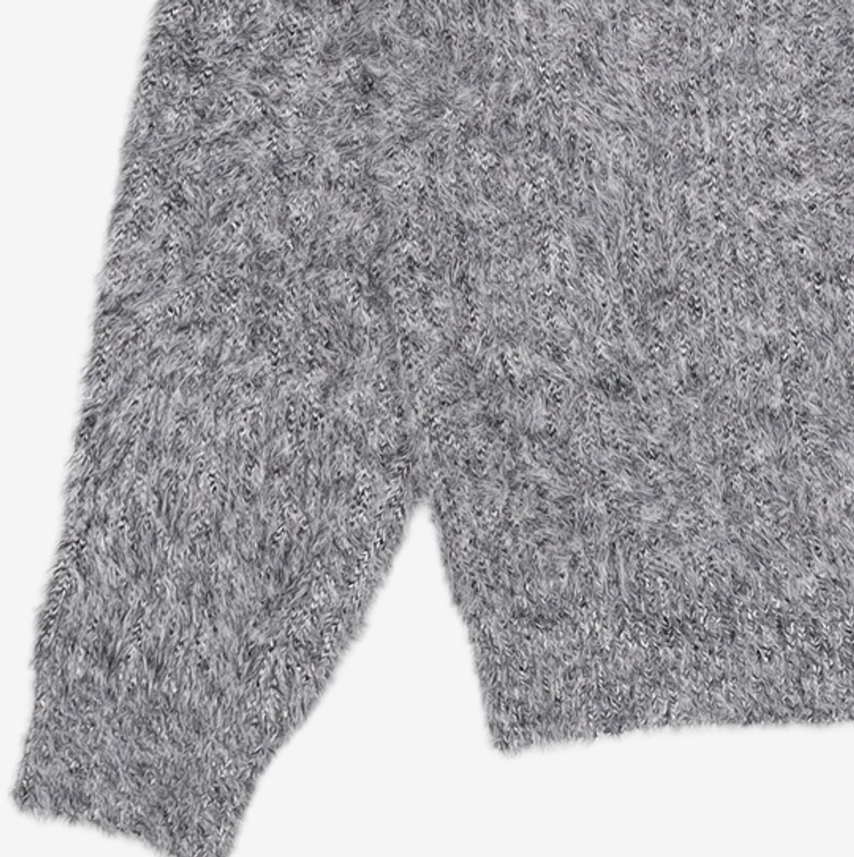 노매뉴얼(NOMANUAL) CROPPED HAIRY KNIT - MELANGE M