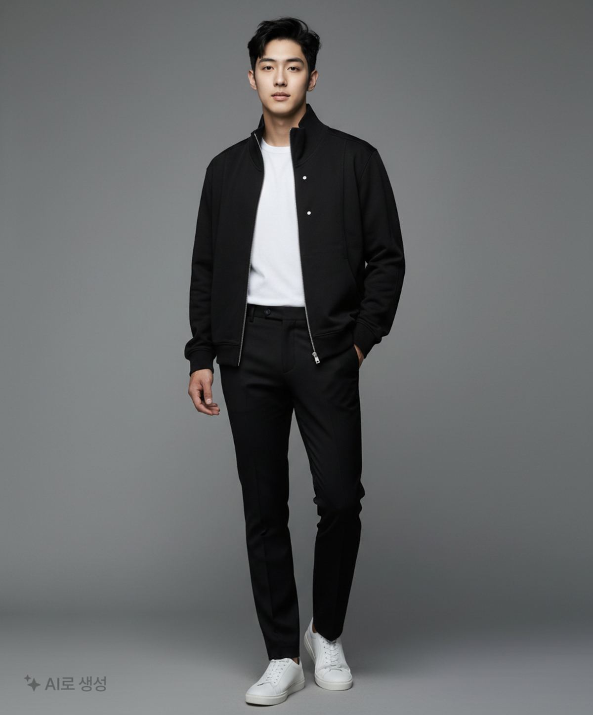 키뮤어(KIIMUIR) 커브드 오버핏 빅카라 집업_블랙 M