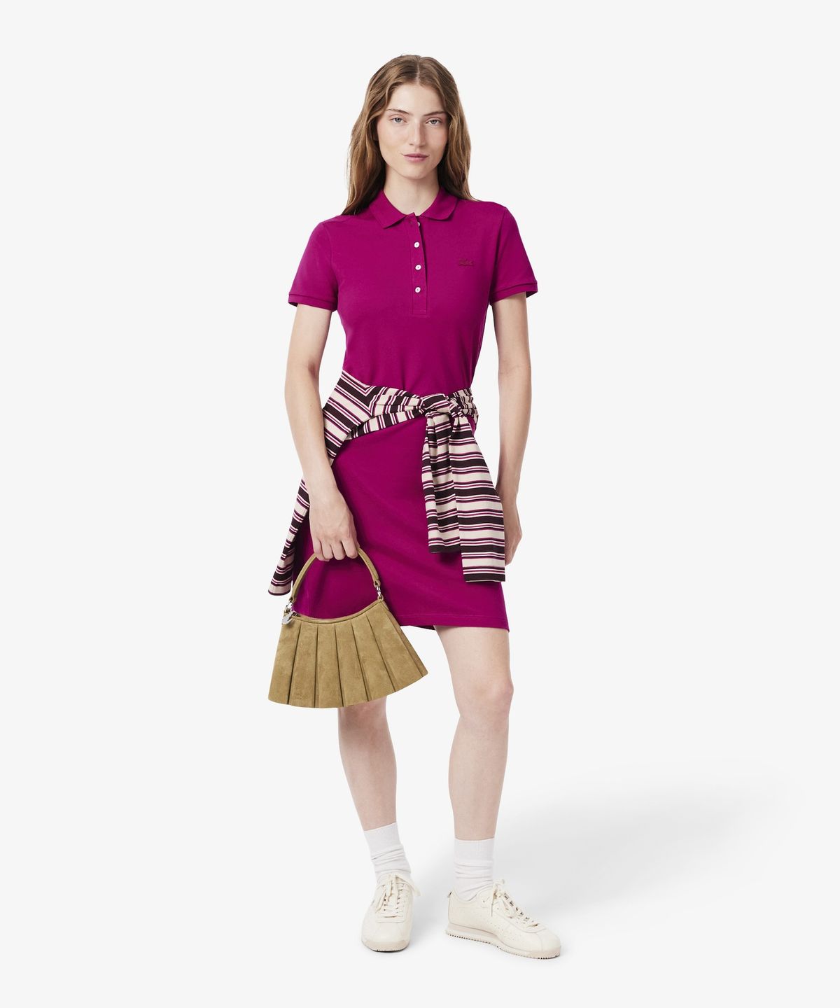 라코스테(LACOSTE) 여성 렝글렌 스웨이드 스몰 크로스바디 NU5467D56N T90