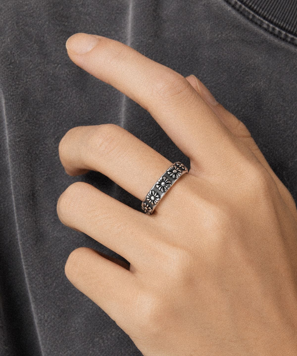 세인트스코트런던(ST.SCOTT LONDON) Vintage Floral Steel Ring / STJ-SR2015